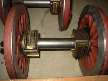  The turned flanges - note how the left side needed very little material removed, while the oversize flange on the right had a lot to make it the same size as the left.
